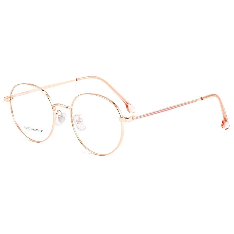 KatKani Unisex Full Rim Round Alloy Frame Eyeglasses 0180062 Full Rim KatKani Eyeglasses Rose Gold  