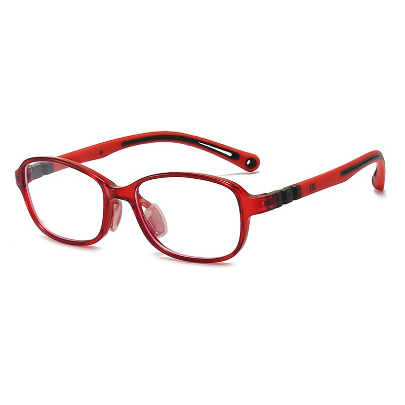 Oveliness Unisex Children's Full Rim Square Tr 90 Titanium Eyeglasses Trd104 Full Rim Oveliness C2 red  