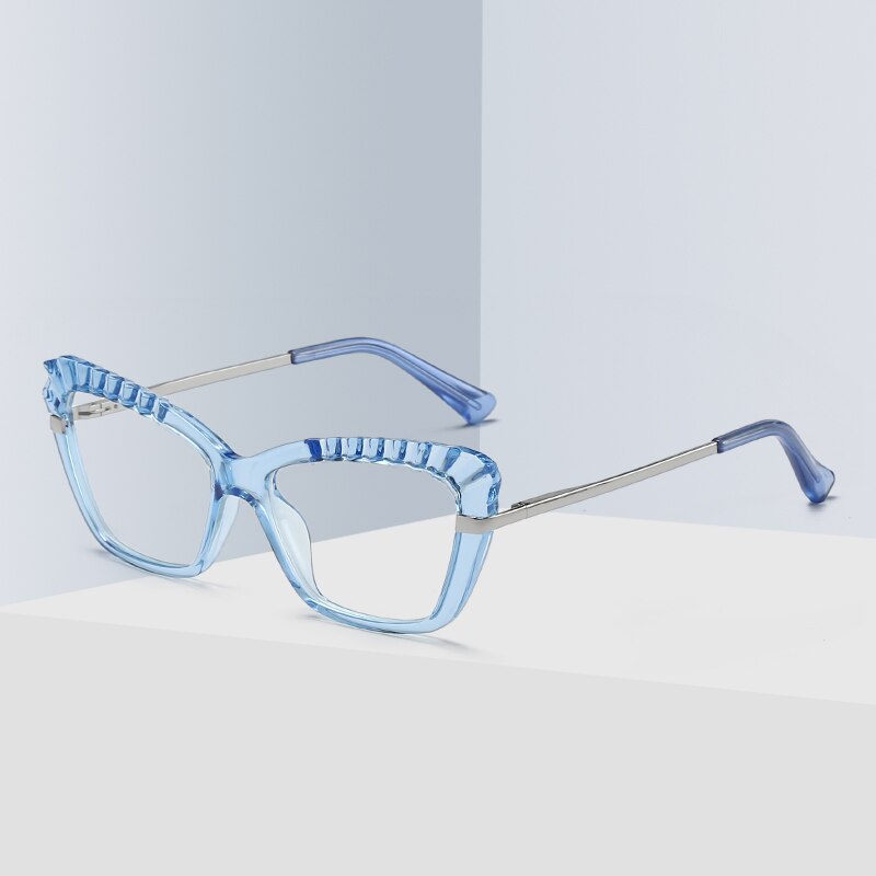 Women's Eyeglasses Acrylic Tr90 Cp Transparent Cat Eye Frame 2046 Frame Gmei Optical   