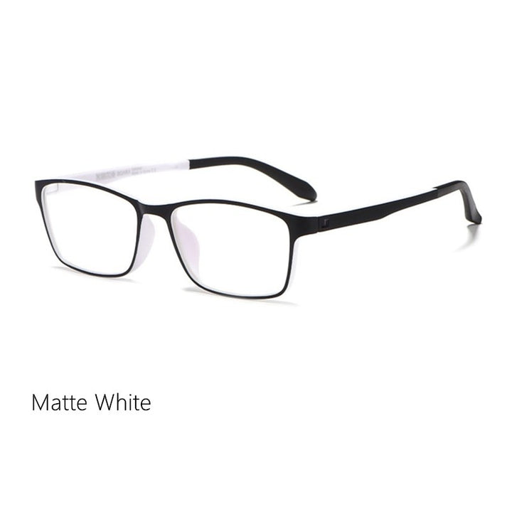 Yimaruili Unisex Square Eyeglasses Plastic Tr90 Ultra Light 8g 8870 Frame Yimaruili Eyeglasses Matte white  