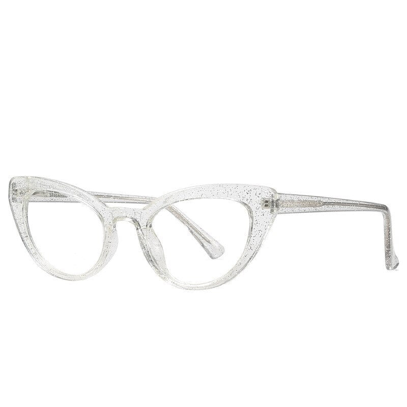 Women's Cat Eye Acetate Frame Eyeglasses Model 2012 Frame Chashma Transparent  