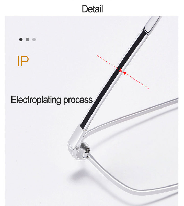 Hotochki Unisex Full Rim Beta Titanium Electro Plated Frame Eyeglasses 10109 Full Rim Hotochki   