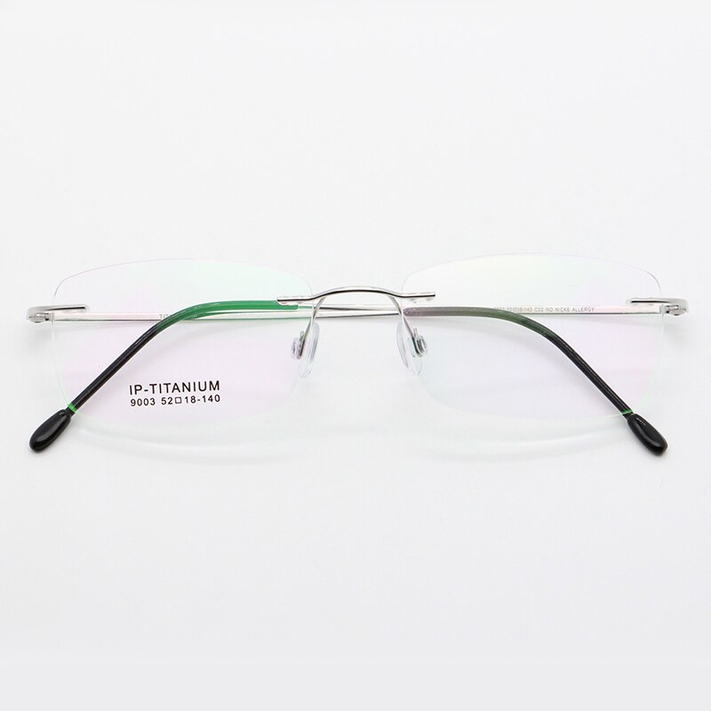 Unisex Rimless Titanium Frame Eyeglasses Customizable Lenses 9003 Rimless Bclear   