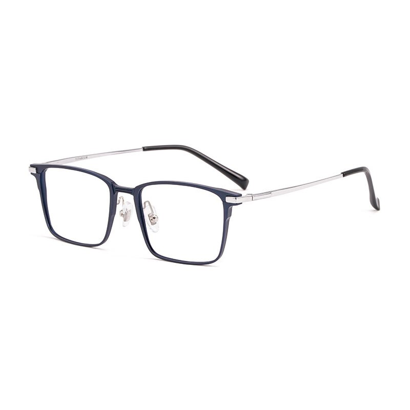 Handoer Unisex Full Rim Square Aluminum Magnesium Alloy Eyeglasses 5051 Full Rim Handoer Dark Blue  