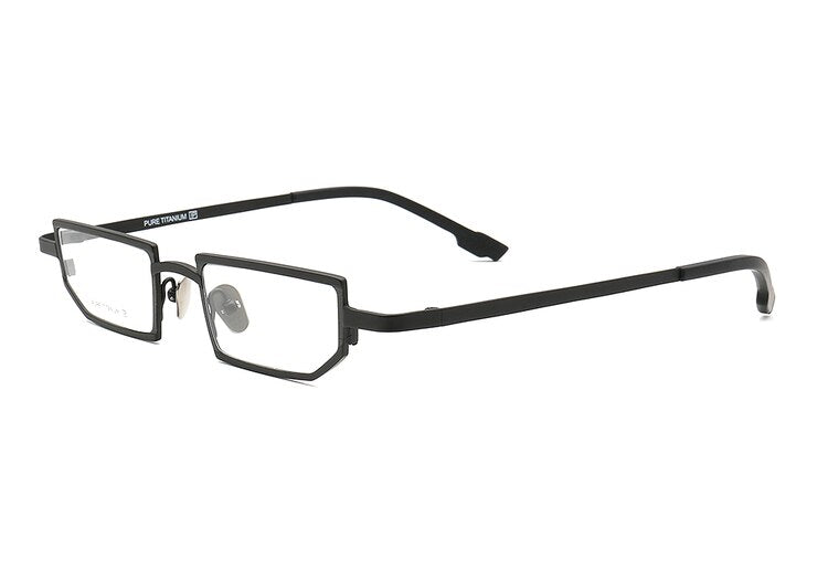 Muzz Unisex Full Rim Square Polygonal Titanium Frame Eyeglasses T7748 Full Rim Muzz C2  