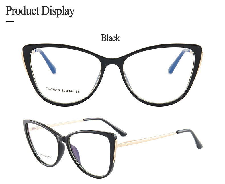 Hotony Women's Full Rim TR 90 Resin Cat Eye Frame Eyeglasses 7016 Full Rim Hotony   