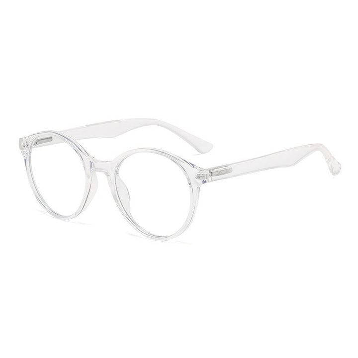 Hotony Unisex Full Rim Round Acetate Alloy Eyeglasses 8823 Full Rim Hotony Transparent  