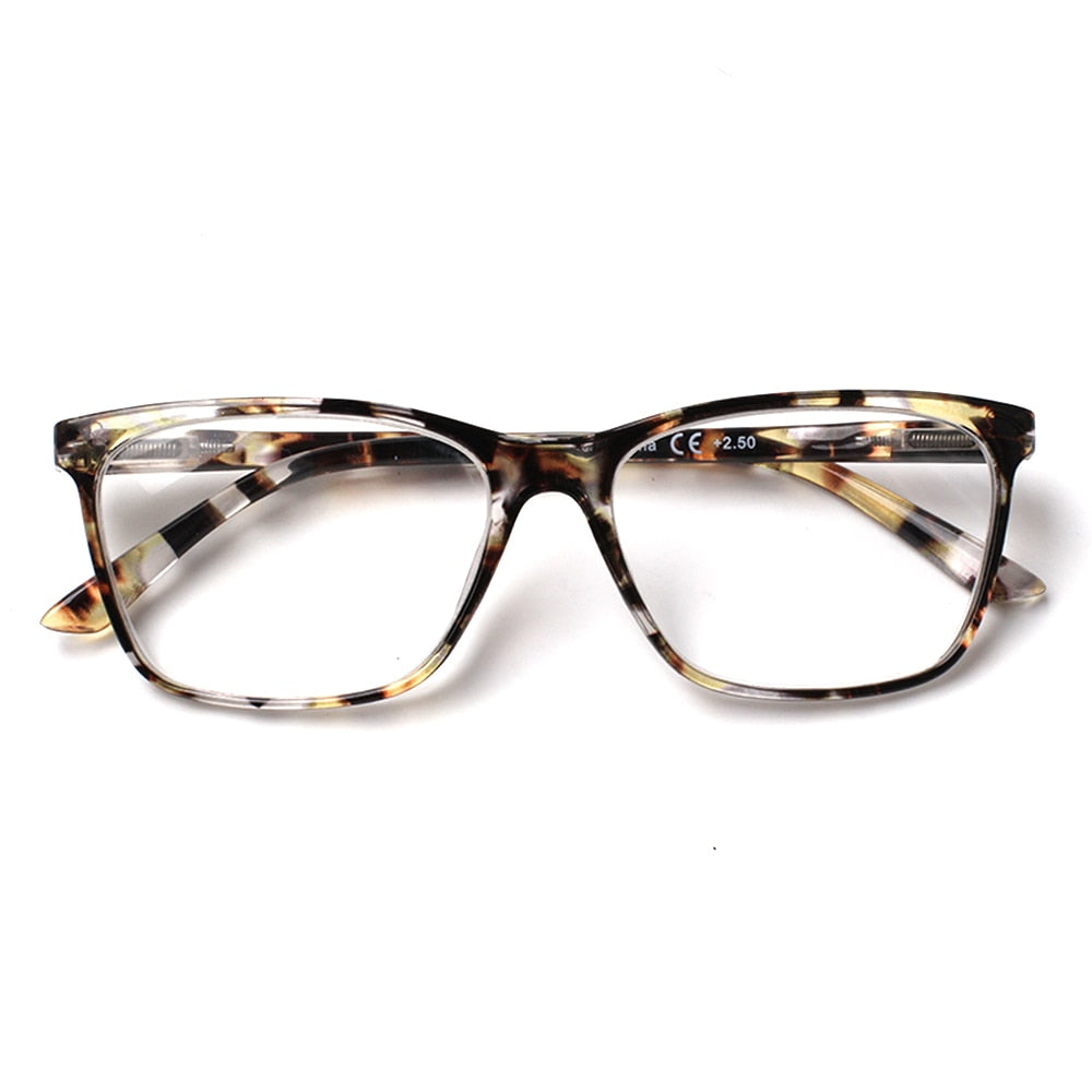 Henotin Eyeglasses Unisex Stylish Rectangular Reading Glasses Spring Hinge Diopter 0 To 1.50 Reading Glasses Henotin 0 yellow demi 