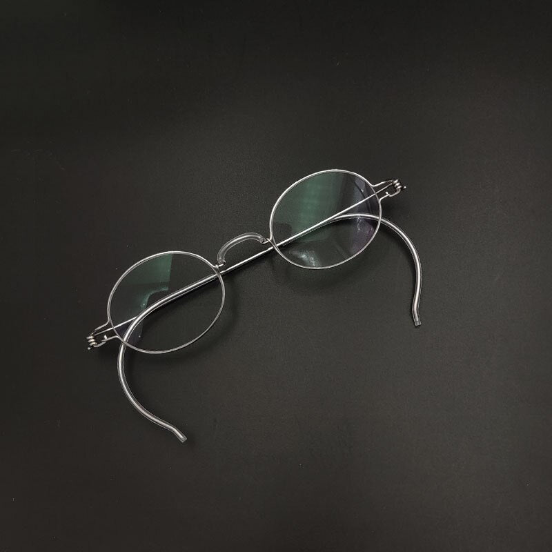 Unisex Handcrafted Eyeglasses Oval Stainless Steel Frame Customizable Lenses Frame Yujo   