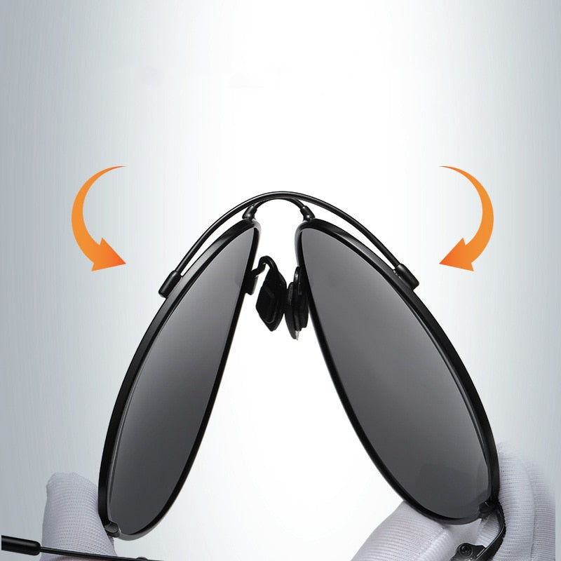 Yimaruili Men's Full Rim Double Bridge Alloy Frame Polarized Sunglasses 889 Sunglasses Yimaruili Sunglasses   