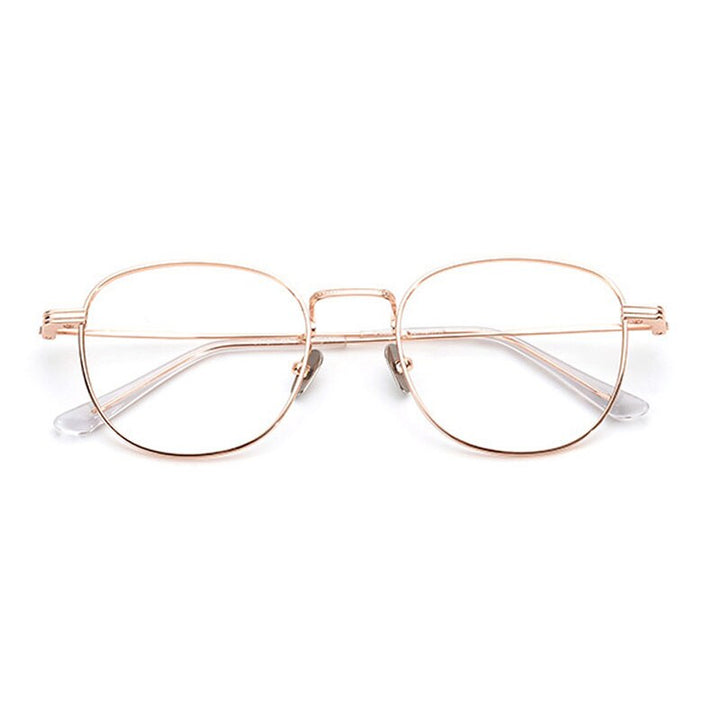 Aissuarvey IP Titanium Full Rim Square Frame Unisex Eyeglasses Full Rim Aissuarvey Eyeglasses Rose golden  