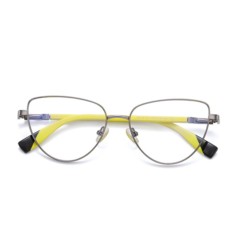 Women's Eyeglasses Cat Eye Anti Blue Ray Light Blocking Metal 3018 Frame Reven Jate C2  