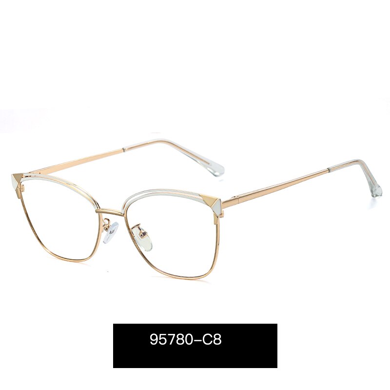 Hotony Women's Full Rim Square Alloy Frame Eyeglasses 95780 Full Rim Hotony C8  