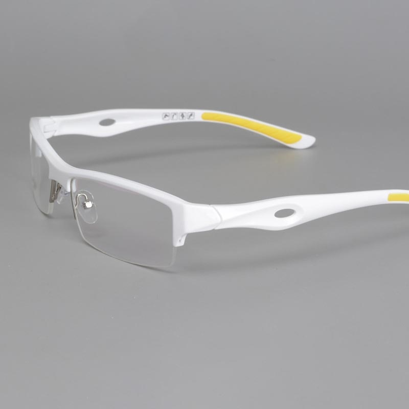 Unisex Reading Glasses Sports Tr 90 Titanium Semi Rim Reading Glasses Cubojue White no function lens 0 