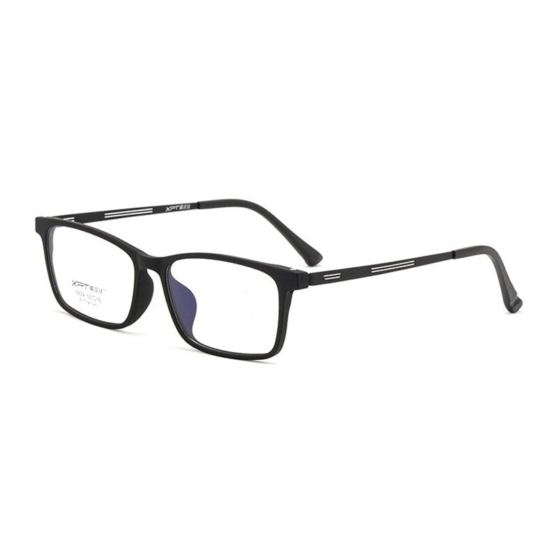 Hotony Unisex Full Rim Square TR 90 Resin B Titanium Frame Eyeglasses 9824 Full Rim Hotony black  
