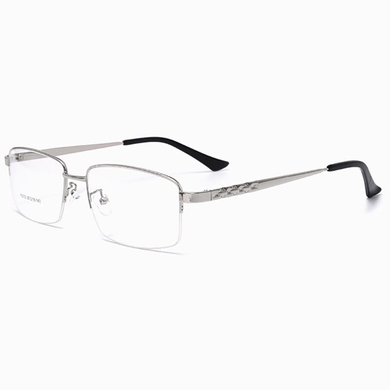 Hotochki Men's Semi Rim Alloy Frame Eyeglasses 6032 Semi Rim Hotochki Silver  