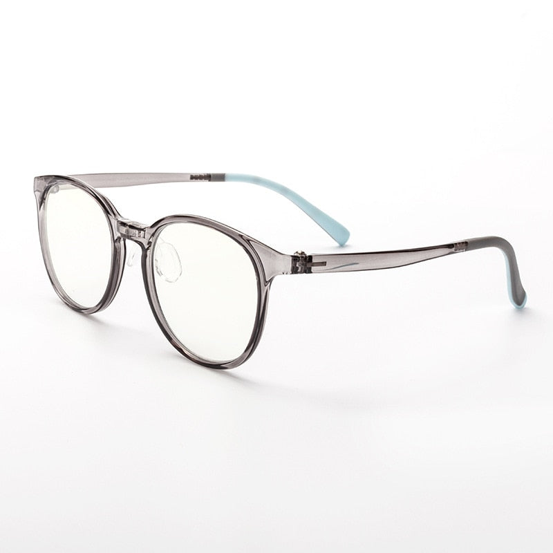KatKani Unisex Children's Full Rim Round Silicone Frame Eyeglasses B5001 Full Rim KatKani Eyeglasses Gray  