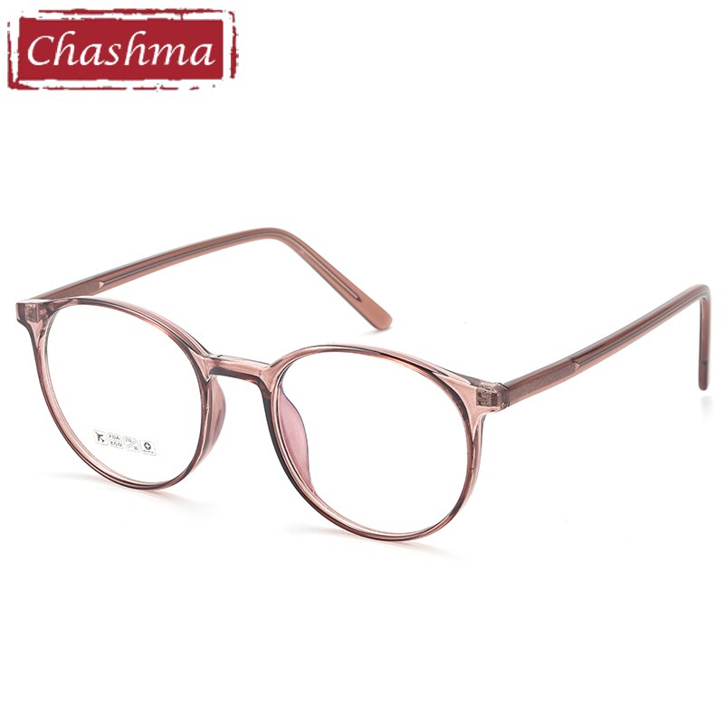 Unisex Round TR-90 Full Rim Frame Eyeglasses 8243 Full Rim Chashma Transparent Brown  