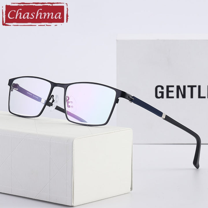 Chashma Ottica Men's Full Rim Large Square Titanium Alloy Eyeglasses 9493 Full Rim Chashma Ottica   