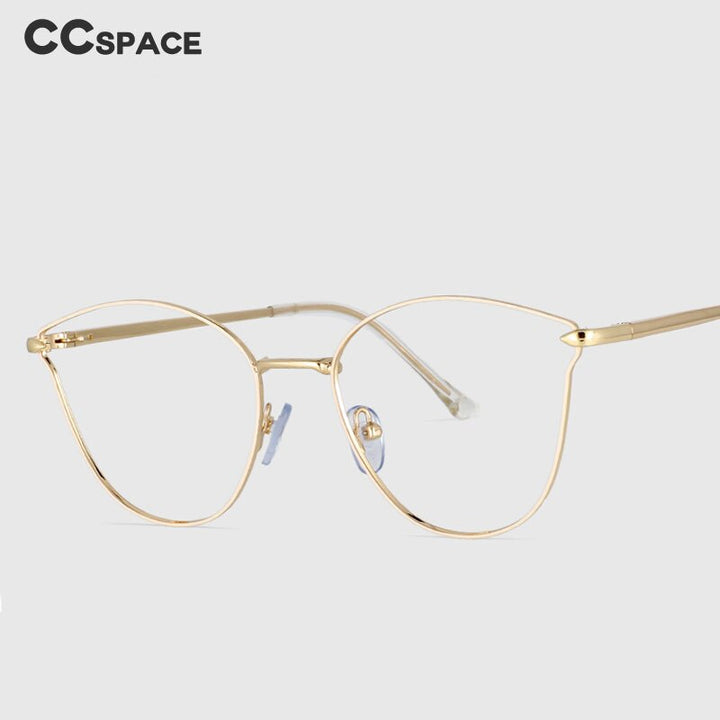 CCSpace Unisex Full Rim Square Cat Eye Alloy Frame Eyeglasses 53945 Full Rim CCspace   