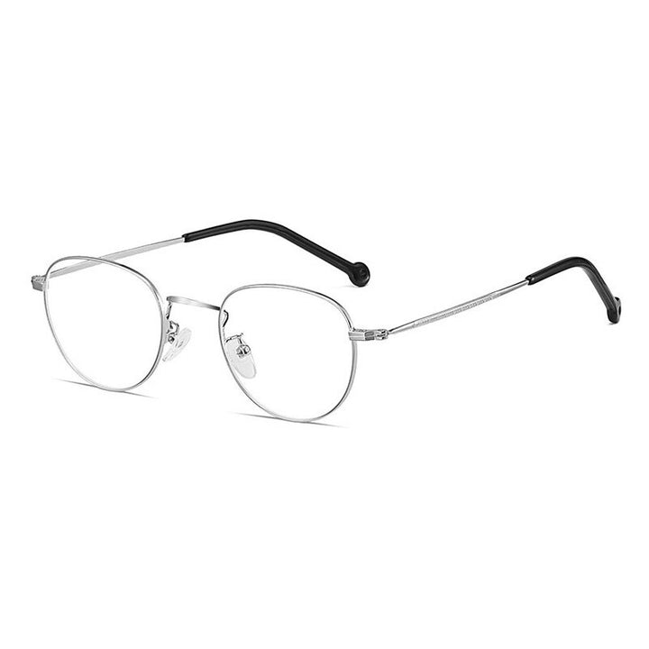 Hotony Unisex Full Rim Alloy Round Frame Eyeglasses 9957 Full Rim Hotony Srebrny  