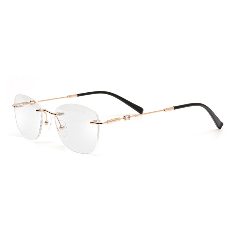 Aissuarvey Rimless  Cat Eye Frame Stainless Steel Unisex Eyeglasses Rimless Aissuarvey Eyeglasses Gold  