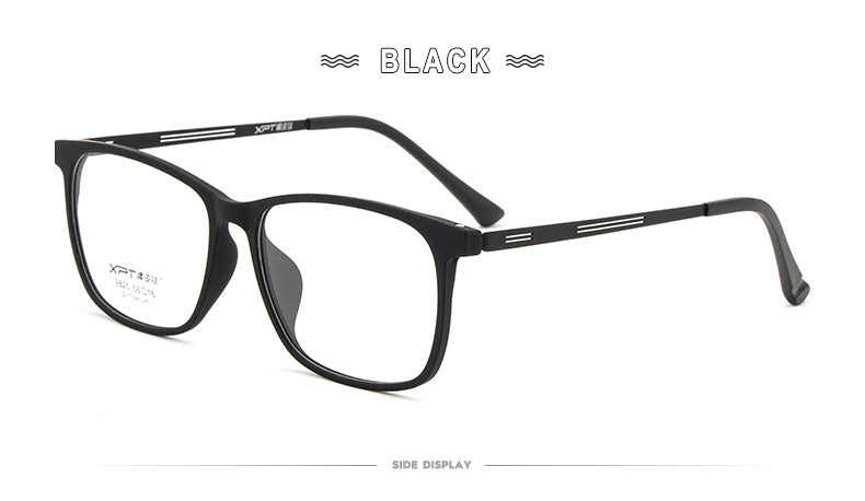 Hotony Unisex Full Rim Square TR 90 Resin B Titanium Frame Eyeglasses 9825 Full Rim Hotony   