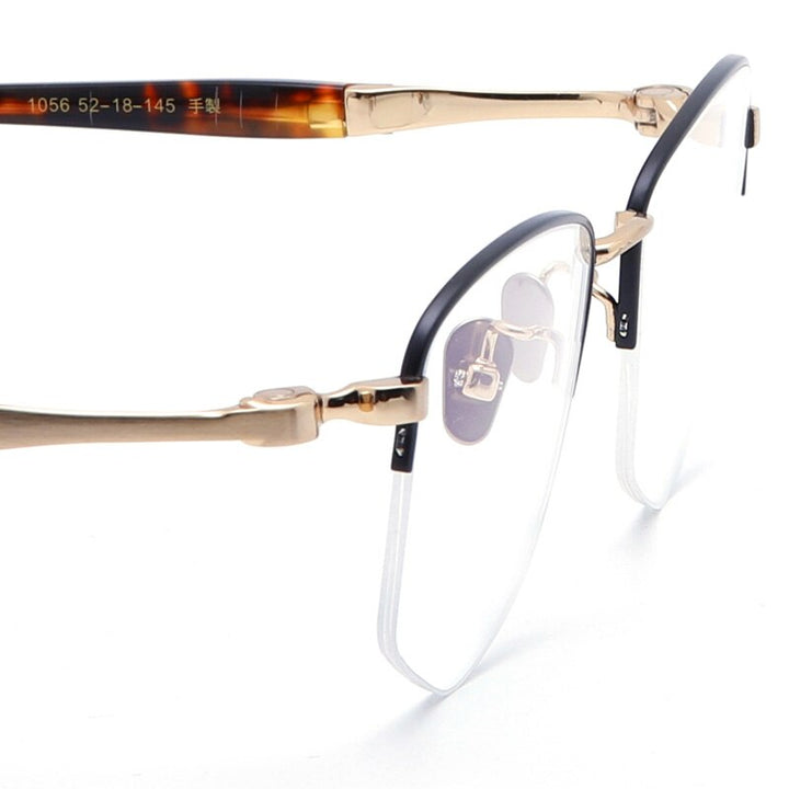 Muzz Unisex Semi Rim Square Hand Crafted Titanium Acetate Frame Eyeglasses M1056 Semi Rim Muzz   