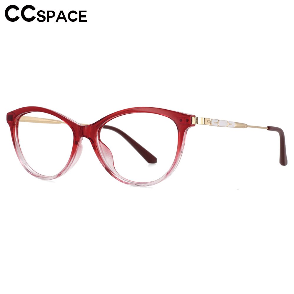 CCspace Unisex Full Rim Cat Eye Tr 90 Titanium Frame Eyeglasses 53754 Full Rim CCspace   
