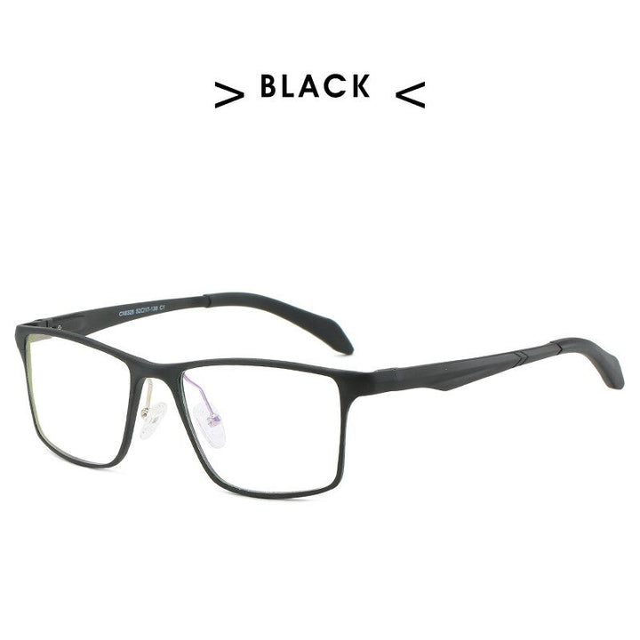 Hdcrafter Unisex Full Rim Square Titanium Frame Eyeglasses 6328 Full Rim Hdcrafter Eyeglasses black  