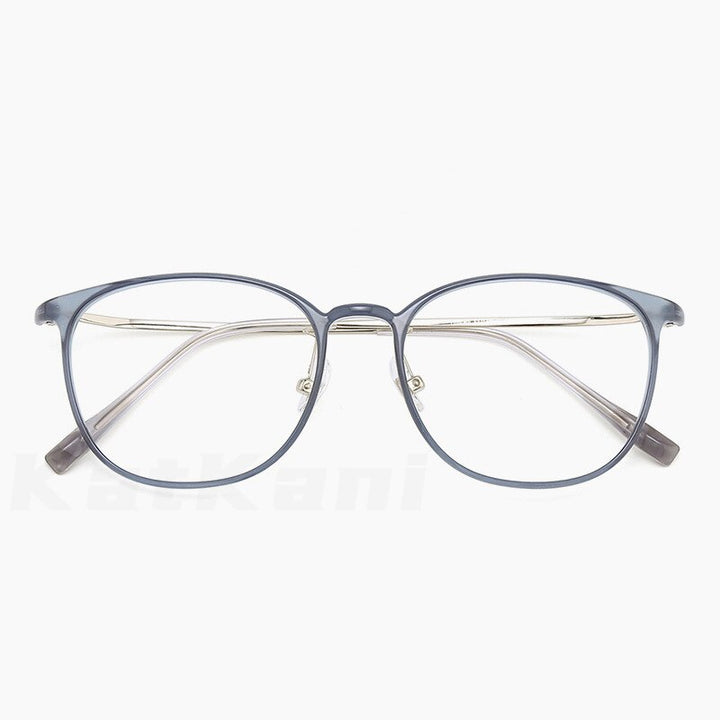 KatKani Unisex Full Rim Ultem Resin Plated Steel Frame Eyeglasses H66066 Full Rim KatKani Eyeglasses Gray  