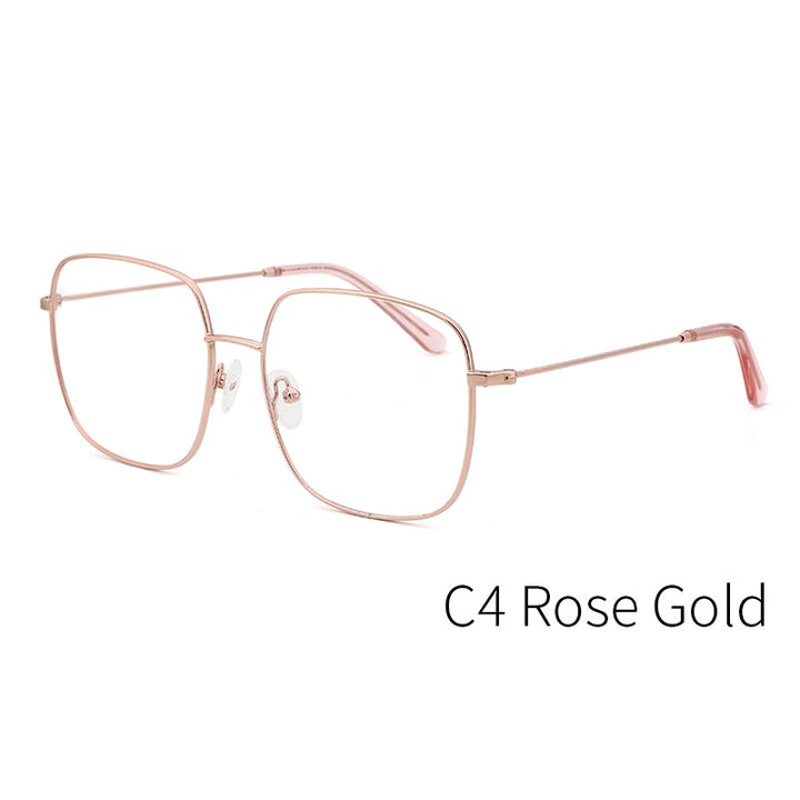 Kansept Women's Full Rim Stainless Steel Square Frame Eyeglasses Br1806 Full Rim Kansept BR1806C4  