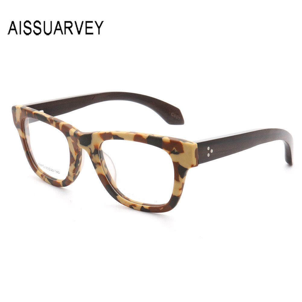 Aissuarvey Unisex Full Rim Square Frame Wooden Eyeglasses K6612 Full Rim Aissuarvey Eyeglasses K6612-C901 CN 