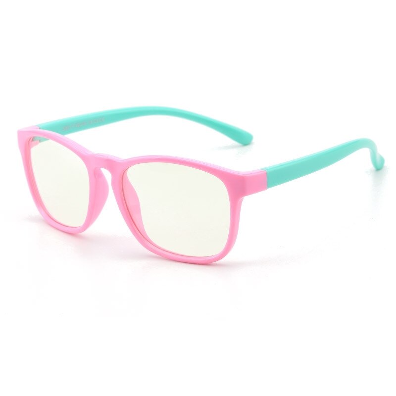 Yimaruili Unisex Children's Full Rim Silicone Frame Eyeglasses F891 Full Rim Yimaruili Eyeglasses Pink Green  