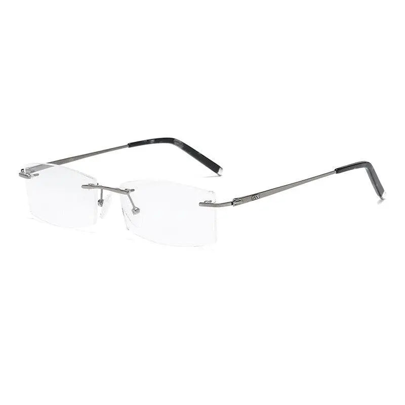 Zirosat 9119 Unisex Eyeglasses Pure Titanium Rimless - grey