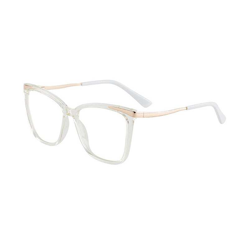 Hotony Women's Full Rim TR 90 Resin Square Cat Eye Frame Eyeglasses 7051 Full Rim Hotony Transparent  