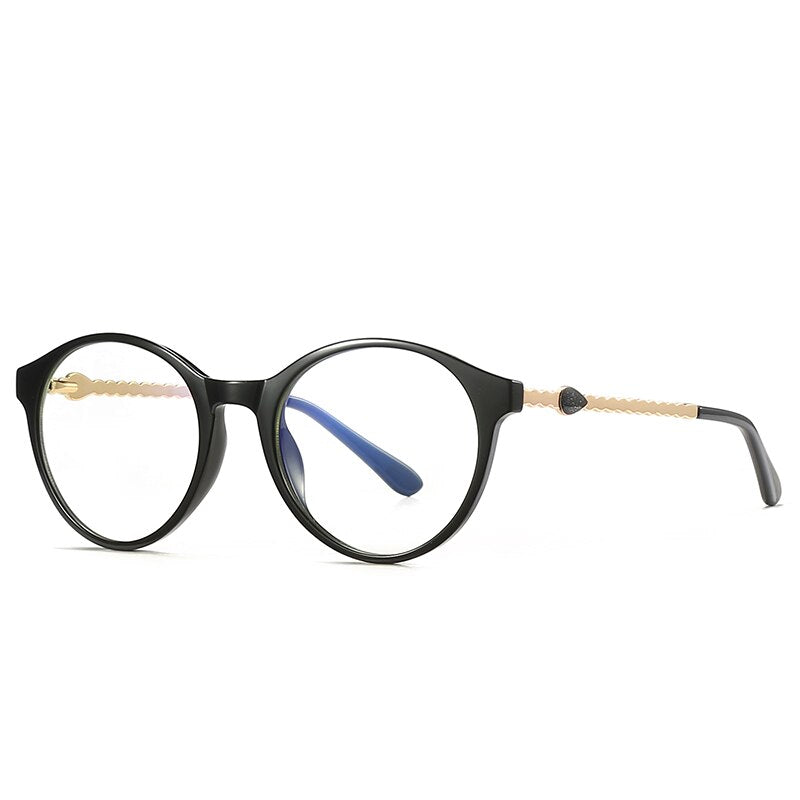 Hotochki Unisex Full Rim Round TR-90 Resin Metal Frame Eyeglasses 2066 Full Rim Hotochki black  