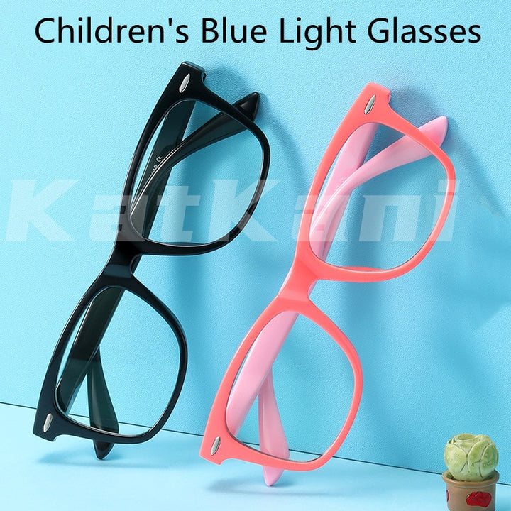 KatKani Unsiex Children's Full Rim TR 90 Resin Plated Titanium Eyeglasses Zc823 Full Rim KatKani Eyeglasses   