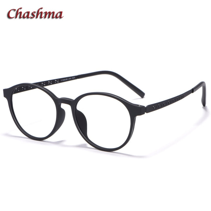 Chashma Ochki Unisex Full Rim Round Tr 90 Titanium Eyeglasses 8868 Full Rim Chashma Ochki Matte Black  
