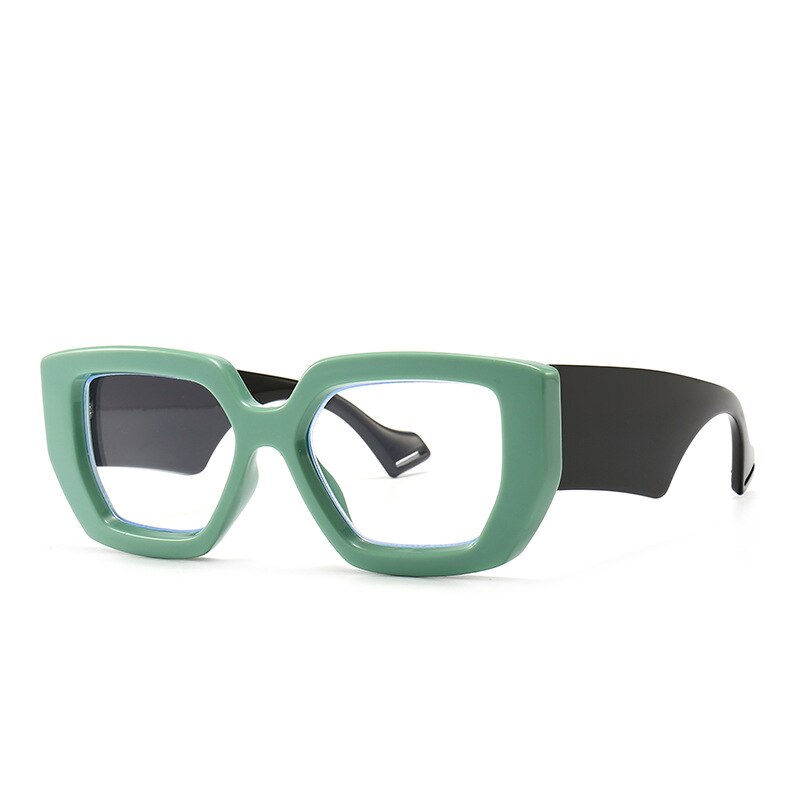 CCspace Unisex Full Rim Cat Eye Resin Alloy Frame Eyeglasses 46357p Full Rim CCspace C3Green  