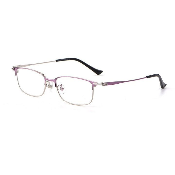 Hotochki Women's Full Rim Titanium Frame Eyeglasses 86061 Full Rim Hotochki PURPLE SILVER  