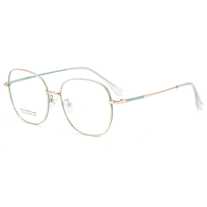 KatKani  Unisex Full Rim Square IP Plated Titanium Alloy Frame Eyeglasses Ac012 Full Rim KatKani Eyeglasses Green Rose Gold  