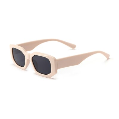 Ralferty Women's Sunglasses Irregular Shadows Y2k W95300 Sunglasses Ralferty C4 Beige-Full Gray As picture 