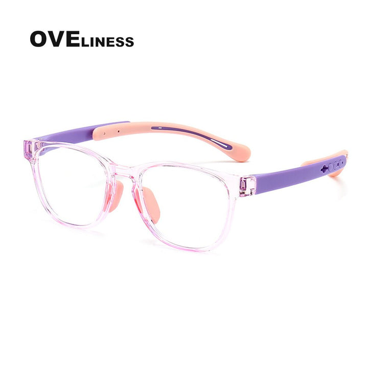 Oveliness Unisex Children's Full Rim Square Tr 90 Titanium Eyeglasses Oltrj06p Full Rim Oveliness pink  