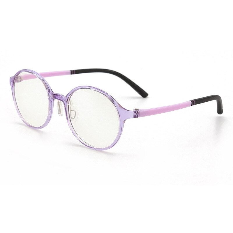 Yimaruili Unisex Children's Full Rim Acetate Frame Eyeglasses HY224 Full Rim Yimaruili Eyeglasses Transparent Purple  