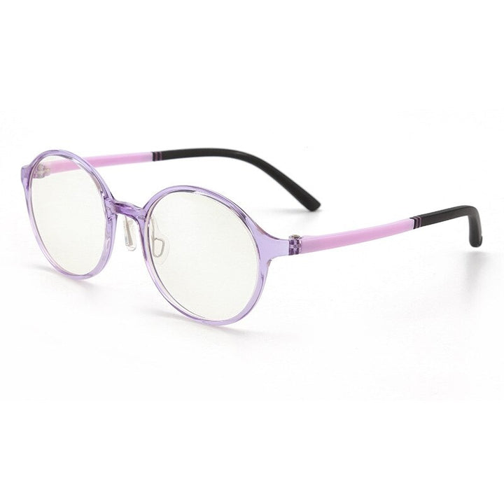 Yimaruili Unisex Children's Full Rim Acetate Frame Eyeglasses HY224 Full Rim Yimaruili Eyeglasses Transparent Purple  