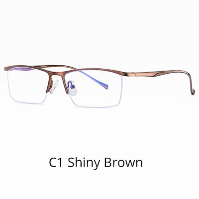 Ralferty Men's Eyeglasses Anti Blue Light Anti-Glare D5910 Anti Blue Ralferty C1 Shiny Brown  