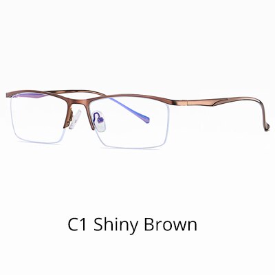 Ralferty Men's Eyeglasses Anti Blue Light Anti-Glare D5910 Full Rim Ralferty C1 Shiny Brown  