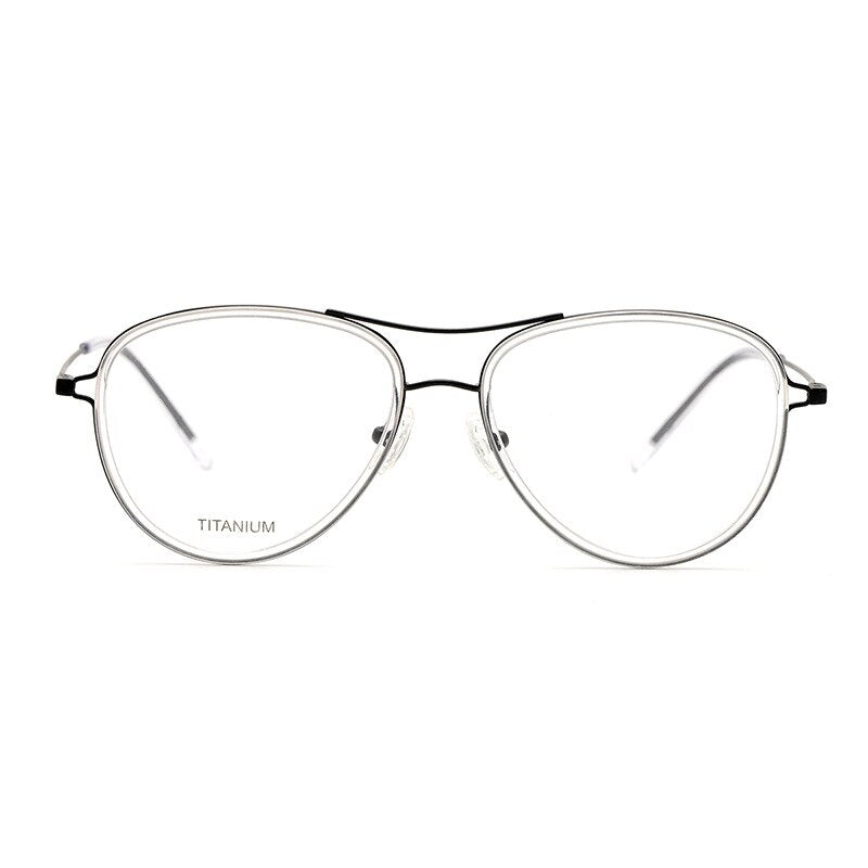 Aissuarvey Round Full Rim Double Bridge Titanium Frame Eyeglasses Unisex Full Rim Aissuarvey Eyeglasses Clear  