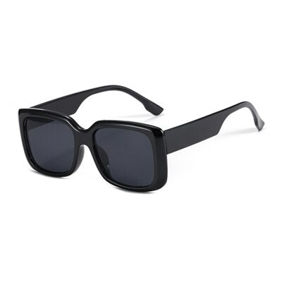 Ralferty Women's Square Frame Sunglasses W95098 Sunglasses Ralferty C2 Shiny Black-Gray China As picture